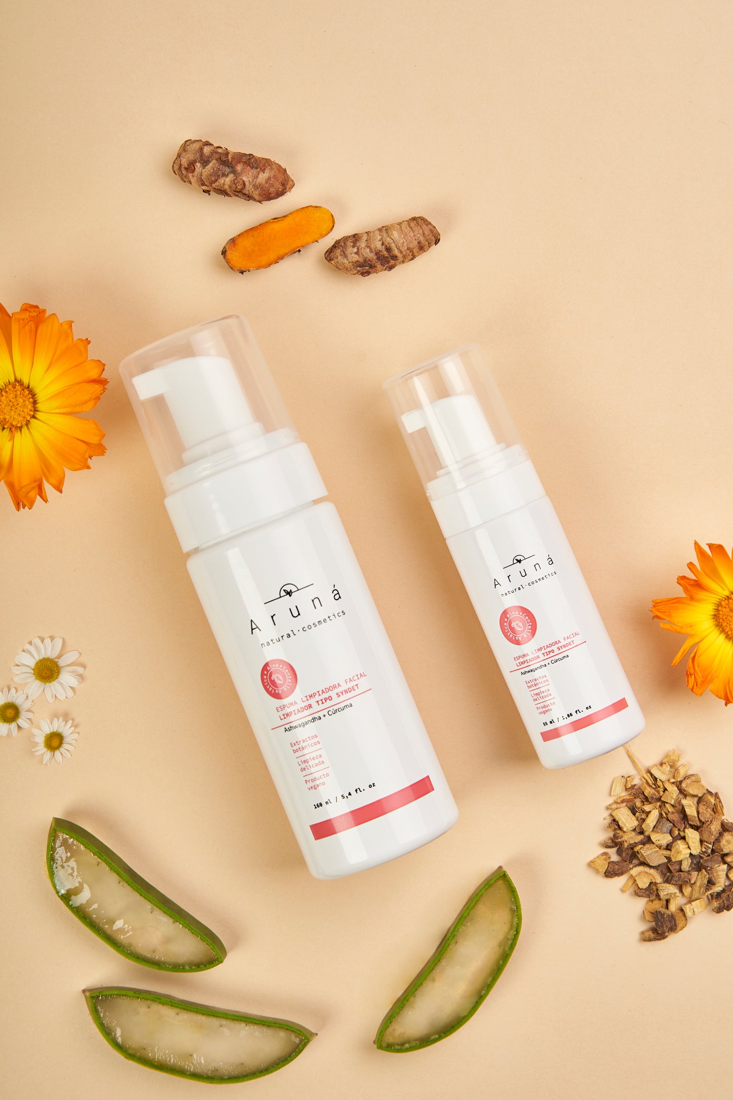 Espuma Limpiadora Facial Ashwagandha + Cúrcuma Aruná