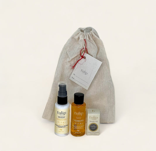 KIt Viajero Crema Hidratante y Jabón Líquido Verbena Tulip