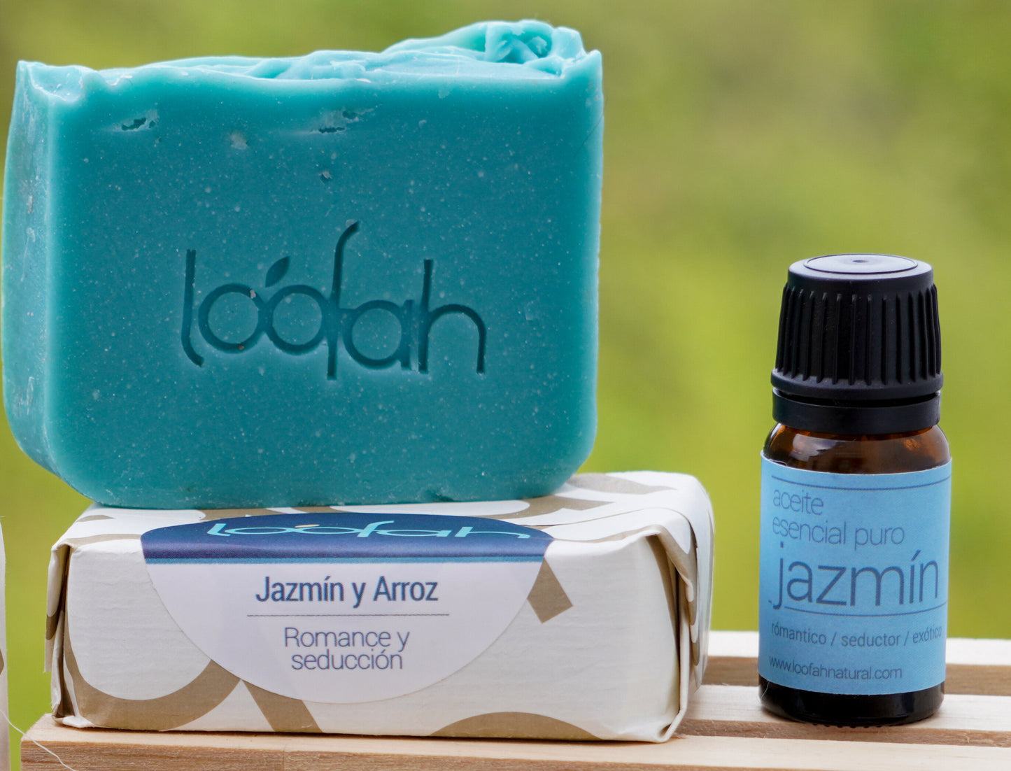 Jabón Natural Loofah Jazmín y Aceite de Arroz